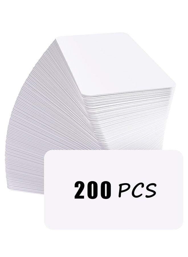 200Pcs Blank Business Cards, 3.5" x 2" White Cardstock, Words Message Notes paper Tags, Mini Craft Cardboard Festival gifts - Image 1